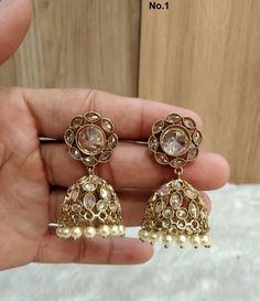 *Antique gold jhumka earrings Festive Gold Jhumkas With Pallu, Gold Chandbali Jhumkas With Cutdana, Gold Cutdana Jhumkas Temple Jewelry, Festive Gold Chandbali Jhumkas, Gold Temple Jewelry Jhumkas With Cutdana, Gold Meenakari Jhumkas For Festive Occasions, Gold Bollywood Jhumkas With Cutdana, Festive Gold Jhumkas With Cutdana, Gold Cutdana Temple Jewelry Jhumkas