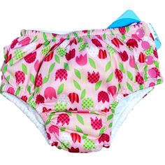 I-Play Swimsuit Diaper 24 Months Pink This Adorable Swimsuit Diaper Features A Cheery Pink Tulip Print And Provides The Best Protection For Babies With No Other Diaper Necessary. This Lightweight Diaper Is Perfect For Swimming And Is Approved For Public Pools. Easy-Lock Snaps Snug Fit Helps Contain Solid Matter Can Be Used Under Standard Swimsuit Economical & Creates Less Waste-Use & Reuse Swimsuit Diaper Summer/Warm Weather Machine Washable Size: Babys 24 Months Playful White Machine Washable Bottoms, Playful Multicolor Machine Washable Bottoms, Fun Pink Bottoms For Playtime, Playful Pink Onesie For Playwear, Playful Pink Onesie For Playdate, Cute Red Swimwear For Playtime, Unisex Diaper Cover For Playtime, Pink Cotton Diaper Cover For Playtime, Pink Fun Onesie For Playwear