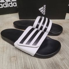 Brand New, Adjusts With Velcro **Ships In 1 Business Day** Casual White Slip-on Sport Sandals, White Non-slip Casual Sport Sandals, Casual White Non-slip Sport Sandals, Adidas Slides With Logo For Beach, Adidas Logo Slides For Beach, Adidas Logo Beach Slides, Adidas Logo Slip-on Slides For Summer, Adidas Logo Summer Slides Slip-on, Adidas Slides With Logo For Summer