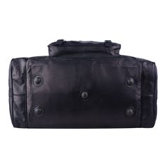 Crafted from the finest quality full-grain leather, this weekender duffel bag is a must-have for your travels. The black color with rustic silver hardware gives it a classy and eye-catching look. This leather bag is spacious enough with four compartments: one big compartment for all your clothes and shoes, two small side compartments with a zipper for all of your accessories, and one front pocket with buckles. This is a multipurpose bag and can be used as a gym bag, overnight bag, weekender bag, Console Tv, Leather Craftsmen, Multipurpose Bag, Clothes And Shoes, The Dark Knight, A Gym, Goat Leather, Overnight Bag, Dark Knight