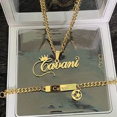 Material: Copper. Color: Gold. Necklcae Chain Length: 14",16",18",20",22". Bracelet Chain Length: 5.5",6.5",7.5",8.5". Process: Gold plated. Recipient: Woman, Mom, Wife, Girl Friend, Children, Family. Product Type: Personalized Jewelry. Gift Type: Necklace, Bracelet. Occasions: Valentine's Day, Mother's Day, Christmas, Birthday, etc. Jewelry Type: Name Necklace, Name Bracelet. Brand: Silviax Jewelry. Silver Curb Chain Jewelry For Birthday, Custom Gold Jewelry, Necklace Name, Name Earrings, Bamboo Earrings, Jewelry Accessories Ideas, Baby Jewelry, Bracelet Chain, Girl Friend