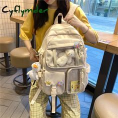 Size: length 30cm, width 12cm, height 41cm Brand Name: CyflymderMain Material: NylonOrigin: CN(Origin)Technics: JacquardGender: WOMENBackpacks Type: SoftbackCapacity: 20-35 LitreInterior: Interior Slot PocketInterior: Interior CompartmentHandle/Strap Type: Soft HandleItem Type: BackpacksDecoration: NoneClosure Type: zipperRain Cover: NoExterior: Silt PocketCarrying System: Arcuate Shoulder StrapLining Material: PolyesterStyle: Preppy StylePattern Type: Solid Large Capacity Backpack, Backpack Waterproof, Book Bags, Kawaii Girl, Travel Book, Cute Woman, Laptop Backpack, Blue Bags, Girls Trip