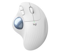 a white computer mouse with the word log on it