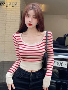 SPECIFICATIONSBrand Name: ezgagaClothing Length: short£¨4-16inch£©Material: POLYESTERMaterial: AcrylicDecoration: noneCollar: O-NeckElasticity: Medium StrecthSleeve Style: regularStyle: StreetwearPattern Type: StripedFit Type: SlimOrigin: Mainland ChinaCN: GuangdongSeason: All seasonSleeve Length(cm): FullThickness: StandardPattern: SLIMAge: 18-24Gender: WOMEN Red Fitted Crop Top For Winter, Fitted Red Crop Top For Winter, Red Fitted Y2k Crop Top, Red Ribbed Fitted Crop Top, Trendy Fitted Red Crop Top, Trendy Red Winter Crop Top, Trendy Red Crop Top For Winter, Shirts Y2k, Cropped Tees