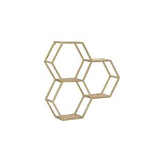 three hexagonal shelves on white background