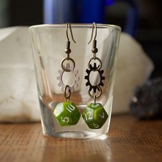 Polyhedral dice steampunk earring Steampunk Earrings, Polyhedral Dice, Drop Earring, Shot Glass, Jewelry Earrings Dangle, Etsy Earrings, Dangle Drop Earrings, Dangle Earrings, Handmade Items