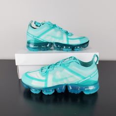 Neon Nike Shoes, Nike Track Shoes, Nike Volleyball Shoes, Wardrobe List, Neon Nike, Softball Shoes, Nike Shoes Women Fashion, Nike Air Vapormax 2019, Vapormax 2019