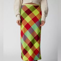 Midi-Length Slip Skirt By Bdg. Slim Fitting With A Low-Rise And A Column Silhouette Plus A Slit At The Back. White Pleated Skirt, Urban Outfitters Skirt, Houndstooth Skirt, Wrap Mini Skirt, Printed Midi Skirt, Denim Maxi Skirt, Floral Midi Skirt, Slip Skirt, Urban Outfitters Women