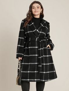 Plus Size Peacoat, Winter Coat Dress, Heavy Winter Coat, Trendy Outerwear, Fall Winter Dresses, Fall Plaid, Coat Pocket, Plus Size Clothing For Women, Knit Midi Dress