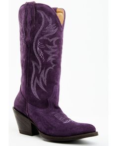 Purple Cowgirl, Purple Cowboy Boots, Holiday Boots, Womens Cowgirl Boots, Purple Boots, Boot Barn, Cowboy Boots Women, Thick Heels, Mid Calf Boots