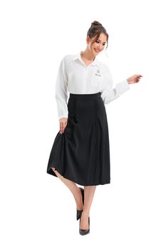 The Satin Detailed Midi Skirt is the perfect blend of sophistication and style. Crafted from high-quality satin fabric, this skirt is soft to the touch and comfortable to wear. It features a midi length, which falls below the knee, making it perfect for both casual and formal occasions. The skirt is designed with a unique satin detail that runs down the front of the skirt, adding a touch of elegance and femininity to the overall design. The skirt also features a hidden back zipper closure, ensur Asymmetrical Pleated Skirt For Work, Versatile Midi Length Relaxed Skirt, Solid Flowy Skirt For Workwear, Comfortable Versatile Midi Skirt, Workwear Solid Color Flowy Skirt, Elegant Gathered Mini Skirt, Chic Knee-length Maxi Skirt For Office, Relaxed Midi-length Pencil Skirt, Versatile Solid Midi Skirt