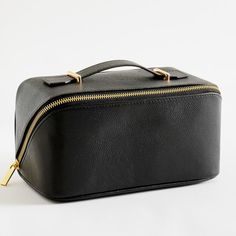 Construction Exterior is made from 100% leather. Interior is 100% polyester lining. Gold metal zipper. Water-resistant. Imported. Care Clean with a soft, damp cloth. Travel Makeup Organizer, Makeup Storage Bag, Makeup Organizer, Makeup Storage, Make Up Bag, Travel Makeup, Metal Zipper, Christmas Wishlist, Aesthetic Makeup