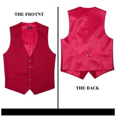 High-Quality Blend Imported Button closure Formal Suit Vest: High-Quality Material, The material of the vest is soft and lightweight. No fading, no distortion, anti-wrinkle and smooth, is not easy to pilling. HVN0021U1D Excellent Design: The business vest is designed with classic solid color, V-neck, 5-buttons closure, and 1 real pocket on the front,2 real side pockets. The back adjustable Vest offers a more accurate fit, making you stand out in the crowd. Occasions for father's day/graduation c Classic Sleeveless Solid Outerwear, Classic Red Sleeveless Vest, Classic Red Sleeveless Outerwear, Classic V-neck Vest, Elegant Vest With Pockets, Fitted Red Vest With Buttons, Sleeveless Solid Outerwear With Button Closure, Sleeveless Outerwear With Button Closure, Red Sleeveless Vest With Buttons