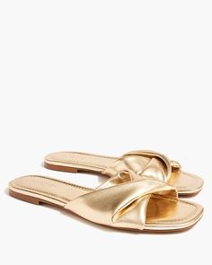 Factory: Twisted Slide Sandals For Women Gold Slides, Sneaker Jewelry, Slides Sandals, Maternity Shops, Linen Shop, Gifts For Readers, Sandals For Women, Sneaker Heels, Tie And Pocket Square