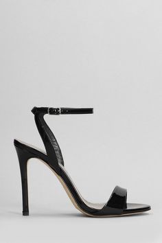 Sandals in black patent leather, one strap, ankle strap, leather sole, Made in Italy, patent leather, 110 mm heel Prada Leather, Sneaker Wedge, Footwear Design Women, Card Holder Leather, Black Patent Leather, Shop Sandals, Luxury Shoes, Manolo Blahnik, High Heel Shoes