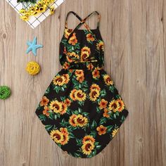 Black Sunflower With Cross Tie In Back Thin And Lightweight Casual Dress Summer Outfits, Black Sunflower Dress, Short Jumpsuit Outfit, Gold Sweater Dress, Dress Summer Outfits, Zara Girls Dresses, Casual Dress Summer, Black Sunflower, Plaid Flannel Dress