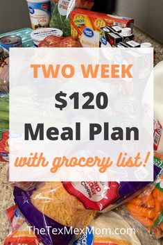 two week meal plan with grocery list for $ 120 from the fixmex mom