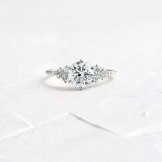 Snowdrift Ring, Delicate Fine Jewelry, Handcrafted Engagement Ring, Melanie Casey, White Gold Set, Dream Engagement Rings, Sapphire Engagement, Engagement Rings Sapphire, Round Brilliant Cut Diamond