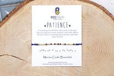 "☆*･゜ﾟ･* ♥ Spend over 100 usd and get a free upgrade to express shipment ♥ *･゜ﾟ･*☆ ✼ This listing includes one handmade morse code bracelet with 14k gold plated or silver plated beads and a gift card which includes morse code translation of the specific word on the card. Gold or silver beads represent the morse code and seed beads represents space between two letters. ✼ The card says \"Everything worthwhile takes time to become. Practice patience with yourself, and with others. Because there is Inspirational Beaded Bracelets For Gifts, Personalized Meaningful Friendship Bracelets, Inspirational Gold Friendship Bracelets Gift, Personalized Inspirational Friendship Bracelets For Birthday, Inspirational Personalized Friendship Bracelets For Birthday Gift, Inspirational Personalized Friendship Bracelets For Birthday, Personalized Inspirational Friendship Bracelet For Birthday, Meaningful Hypoallergenic Friendship Bracelets, Inspirational Hypoallergenic Friendship Bracelet