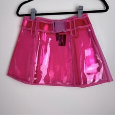 Dolls Kill X Club Exx, Pink, Pixie Dream, Crusher, Clear, Buckle, Rave Skirt. Nwt, Size Xs -Clear Mini Skirt -Structured Pvc Construction -Belted Waistline -High Rise Fit -Side Zip Closure -100% P.V.C. -Hand Clean -Trippy Psychedelic -Rave, Festival Wear -Concert -Bar, Nightclub -Vegas -Cosplay -Goth Glam -Halloween Costume -Party,Going Out -Vacation -Sexy -Goth,Gothic -Punk,Grunge -Rock,Rocker -Grunge Fairy Core -Goth Glam -Futuristic Vibes See Photos For Measurements Offers Welcome Fairy Kei Fitted Skirt, Fitted Fairy Kei Skirt, Trendy Mini Pink Bottoms, Trendy Pink Mini Bottoms, Cute Pink Skort For Party, Pink Fairy Kei Mini Skirt, Cute Pink Party Skort, Pink Rave Bottoms For Party, Pink Rave Party Bottoms