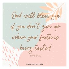 a pink and blue background with the words, god will mess you if you don't give up when your faith is being tested