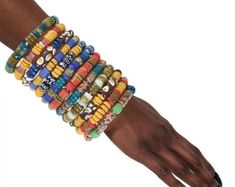 Pattern People Bracelets-yellow // African Tuareg Bracelet - Etsy Artisan Multicolor Beaded Bracelets With Unique Variations, Artisan Yellow Bracelets With Round Beads, Artisan Multicolor Beaded Bracelet With Unique Variations, Artisan Yellow Beaded Bracelets, Yellow Artisan Beaded Bracelets, Artisan Yellow Bracelet, Ghana Beads, African Bracelets, Jewelry Colorful