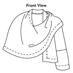 the front view of an unisex scarf with stitching on it, in black and