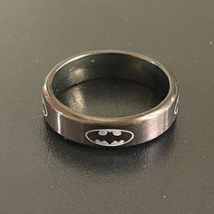 Condition: 100% Brand New And High Quality Material: Stainless Steel Size Available: 6,7,8,9,10,11,12,13 Ring Width: 6mm Ring Color: Black Gender: Unisex Package: 1x Batman Ring Spiderman Jewelry, Spiderman Wedding, Batman Jewelry, Batman Wedding Rings, Batman Things, Batman Ring, Cute Batman, Batman Wedding, Batman Gifts