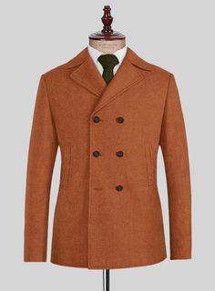 Edged up the promising elegance with the addition of our Naples Maitai Orange Tweed Pea Coat, which is sure to impress the luxury veterans. In addition, our pea coat is designed with pure wool fabric, which takes the cue from cultivated charm while keeping a dense, plush and comfy smoothness meantime a solid finish over a delectable orange shade. #studiosuits #menwithstyle #peacoat #tweed #tweedpeacoat #mensfashion #naples #winter #winterfashion #bespoke #tailoringservice Brown Tweed Suit, Grey Tweed Suit, Green Chino Pants, Coffee Brown Color, Grey Wool Suit, Simplistic Style, Green Chinos, Vintage Aesthetics, Brown Tweed