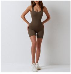 87% Nylon . 13% Spandex Built-in Bra Designs with a rounded U-shape neckline. Cut-out design provides a breezy feel and stylish look Soft. comfortable. skin friendly 4-way stretch. breathable and sweat-wicking Perfect for both sports activities and daily life Black Moccasins, Comfy Romper, Straight Clothes, Yoga Outfit, Strapless Bandeau, Yoga Set, Loose Outfit, Fitness Yoga, One Piece Suit