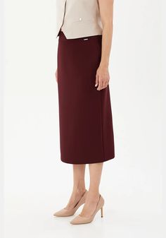 Stylish and Comfortable Women's Midi Pencil Skirt for Work and Beyond Elevate your work wardrobe with our G-Line Midi Pencil Skirt. This slim-fit skirt with a figure-hugging cut is perfect for stylish women who want to look and feel their best. The Pencil skirt adds a touch of elegance and makes it easy to move around. The simple and classic design makes it versatile and easy to pair with a blouse or a plain tank top. Available in sizes 8-18, this pencil skirt is perfect for work, business, offi Office Skirt With Lined Elastane, Office Wear Lined Elastane Skirt, Office Long Stretch Pencil Skirt, Office Midi Elastane Skirt, Office Elastane Lined Skirt, Workwear Long Lined Pencil Skirt, Long Lined Pencil Skirt For Workwear, Long Pencil Skirt For Workwear, Fitted Long Pencil Skirt For Work