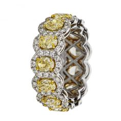 Yellow Diamonds, Fancy Yellow Diamond, Diamond Eternity Band, Eternity Band Diamond, Diamond Eternity, Favorite Rings, Eternity Band, Yellow Diamond, White Diamonds