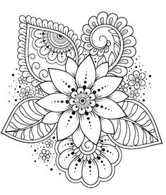 a black and white drawing of a flower with lots of leaves on it royalty illustration