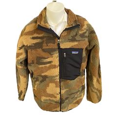 New With Tag Patagonia Deep Piling Camo Full Zip Jacket Xxl Available Only. Xl Sold Out Took Pictures Of One Size Only ~Xxl Pit To Pit Around 26” Shown In The Picture ~Xl Pit To Pit Around 24.5” Please See All The Pictures For Details And Measurements. Thank You Cool Jackets For Men, Patagonia Windbreaker, Patagonia Better Sweater Vest, Patagonia Retro X, Patagonia Logo, Patagonia Down Sweater, Flannel Jacket, Patagonia Jacket, Patagonia Jackets