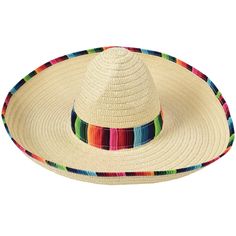 Straw Hats - Mexican Sombrero Mexican Sombrero Hat, Cinco De Mayo Celebration, Mexican Sombrero, White Plastic Plates, Sombrero Hat, Mexican Hat, Plastic Table Covers, Plastic Tablecloth, Authentic Mexican