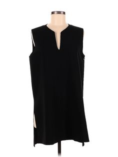 Lafayette 148 New York Casual Dress Size: Medium Black Dresses - used. 71% ACETATE, 29% POLYESTER, Shift, V-Neck, Short, Sleeveless | Lafayette 148 New York Casual Dress - Shift: Black Dresses - Used - Size Medium Spring Workwear Fitted Tunic, Elegant Spring Tunic With Split Neck, Chic V-neck Tunic For Workwear, Elegant Split Neck Spring Tunic, Elegant Split Neck Tunic For Spring, Fitted V-neck Elegant Tunic, Spring Workwear Mini Dress With Split Neck, Elegant Fitted Tunic For Workwear, Fitted Black Tunic For Spring