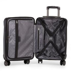 SwissGear 20 Hardside Carry-On Luggage - Dark Grey Functional Rectangular Case With Luggage Sleeve, Rectangular Hard Shell Luggage For Business Trips, Rectangular Hard Shell Travel Case, Modern Hard Shell Luggage With Sleeve, Functional Rectangular Luggage With Protective Case, Hard Shell Case With Luggage Sleeve, Modern Rectangular Outdoor Cases, Modern Hard Shell Rectangular Case, Modern Rectangular Hard Shell Case