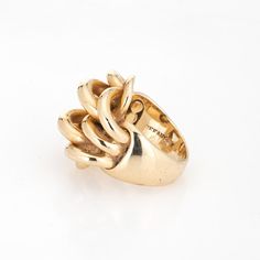 This is part of Chairish’s Fine Jewelry assortment.  Vintage Tiffany & Co 'Woven' dome ring crafted in 14 karat yellow gold (circa 1980s to 1990s).    The domed band features a visually striking woven design and makes a great statement on the hand. Weighing 16.8 grams the ring has a weighty feel on the finger. The medium rise band (8.5mm - 0.33 inches) sits comfortably on the finger. It is ideal worn alone or stacked.    The ring is in very good condition and was lightly cleaned and polished.  P Tiffany And Co Jewelry, Ruby Bands, Vintage Tiffany, Dome Ring, Purple Band, Ring Crafts, Modern Ring, Tiffany And Co, Fancy Jewelry