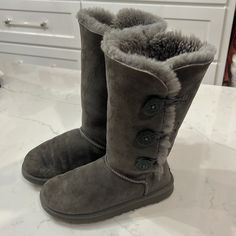 Ugg Tall Bailey Button Boot, Size 6 Grey. Tall Uggs, Shoes Ugg, Womens Uggs, Winter Rain, Ugg Shoes, Rain Boots, Size 6, Women Shoes, Boots