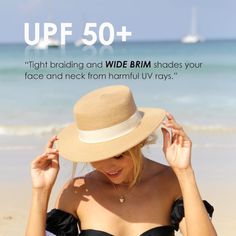 Furtalk Straw Beach Sun Hats For Women Men Summer Fedoras Boater Hat Packable Spf Uv Protection Hats For Women Travel Beachwear Sun Hat With Upf 50+ For Beach Season, Beachwear Sun Hat With Upf 50+ For Vacation, Brimmed Panama Hat For Sunbathing In Beach Season, Vacation Sunbathing Hat With Upf 50+, Vacation Hat With Upf 50+ For Sunbathing, Hats With Upf 50+ For Sunbathing On Vacation, Brimmed Panama Hat For Beach Season, Beachy Panama Sun Hat For Travel, Upf 50+ Panama Hat For Sunbathing Beach Season