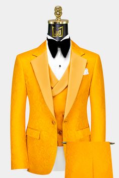 Yellow Tuxedo, Floral Tuxedo, Tuxedo Prom, Dapper Outfit, Prom Tuxedo, Gold Suit, Orange Suit, Marigold Flowers, Canvas Pants