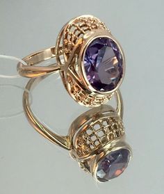 USSR Vintage Original Rose Gold Alexandrite (lab. created) Ring 583 14K | eBay Elegant Yellow Gold Amethyst Ring With Halo Setting, 14k Yellow Gold Amethyst Ring With Halo Setting, Oval Amethyst Ring In Halo Setting Yellow Gold, Oval Yellow Gold Amethyst Ring With Halo Setting, Oval Amethyst Ring In Yellow Gold With Halo Setting, Classic 14k Rose Gold Rings With Accent Stones, Elegant 14k Gold Amethyst Ring With Halo Setting, Elegant Gold Amethyst Ring With Halo Setting, Elegant Oval Topaz Ring Stamped 14k