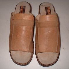 Ariat Slides Mules Sandals Tan Taupe Biege Leather very, very comfortable EXCELLENT CONDITION - looks like they were never worn Size = 7 M Heels = 1 1/2 inch  Shipping = $ 13.95  FREE SHIPPING on 2nd pair of shoes, highest prices controls SHOES CAN BE RETURNED FOR ANY REASON WITHIN 7 DAYS.  See Policies for more details. Mary Jane Shoes Heels, Mules Sandals, Mary Jane Heels, Mule Sandals, Slingbacks, Shoes Leather, Flat Espadrille, Vintage Shoes, Mules Shoes