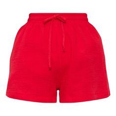 Create A Look No One Will Forget With These Cherry Red Woven Floaty Shorts. Brought To You In A Cherry Red Woven Material With A Floaty Style And A High Waisted Fit, These Shorts Will Have You Standing Out From The Rest. Style With The Matching Top, Sandals And Accessories For A Combo We're Crushing On. Length Approx 40.5cm/16" (Based On A Sample Size Uk 8) Model Wears Size Uk 8/ Eu 36/ Aus 8/ Us 4 Model Height - 5ft 7" Chic Red Beach Shorts, Red Summer Shorts With Elastic Waistband, Red Elastic Waistband Shorts For Summer, Trendy Red Summer Shorts, Trendy Red Summer Bottoms, Trendy Red Bottoms For Summer, Red Cotton Shorts For Day Out, Red Bottoms For Day Out, Trendy Red Shorts For Day Out