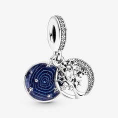 Double Dangle Tree & Galaxy Moon Charm | Sterling silver | Pandora US Pandora Essence, Charms Pandora, Bracelet Pandora, Turtle Charm, Pandora Silver, Moon Charm, Pandora Bracelets, Pure Beauty