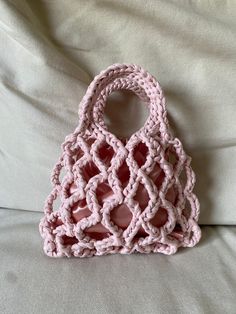 Completely handmade crochet bag, in ecological cotton ribbon. The internal lining, made like a bag, is made of satin and is also sewn by hand. It can currently be ordered with quick processing times in the following colours: * pink with pink satin internal bag * burgundy with pink satin internal pouch * raspberry with pink satin internal pouch. The bag is completely customizable regarding the colors of the external mesh and lining, contact me privately to tell me your idea! 💕🧶 Pink Square Crochet Bag For Summer, Summer Pink Crochet Bag, Hand Knitted Pink Bags For Gifts, Pink Crochet Bags For Spring, Pink Hand Knitted Bags For Gifts, Eco-friendly Pink Crochet Bag, Pink Woven Crochet Bag As Gift, Pink Woven Crochet Bag For Gift, Pink Woven Crochet Bag Gift