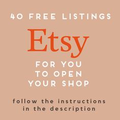 the words etsy for you to open your shop follow the instructions in the description