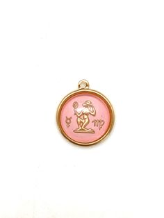 Beautiful pink zodiac vintage charms! These adorable vintage zodiac charms are from the 1970's, with this one being a Virgo. Made in Germany of glass. I take these vintage charms and strip the original color and repaint them in this gorgeous cute baby pink color. Then I glue them onto a vintage gold-plated brass backing. I put these on a beautiful 16 or 18 inch gold filled satellite chain.     All 12 signs available.   These make a great gifts! These are a unique and special necklace that you will have for a lifetime!   Select your sign and choose your chain length! There is also a story behind these pieces.  I live in Los Angeles and 20 years ago helped gather some vintage pieces for the movie Almost Famous.  This piece caught the eye of the costume designer and some of these were purchas Vintage Pink Charm Jewelry, Vintage Pink Jewelry With Charms, Pink Vintage Jewelry With Charms, Nickel Free Pink Pendant Charm Necklace, Nickel-free Pink Pendant Charm Necklace, Pink Nickel-free Pendant Charm Necklace, Personalized Vintage Pink Jewelry, Vintage Zodiac, Family Man