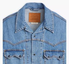 Western Trucker Jacket - Medium Wash | Levi's® US Ribcage Jeans, Relaxed Jeans, Chino Jeans, Loose Jeans, Tapered Jeans, Trucker Jacket, Short Shirts, Outerwear Sweater, Slim Jeans