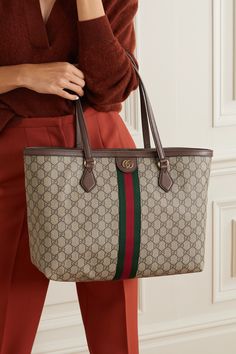 Prada Pants, Sac Tote Bag, Red Web, Gucci Tote Bag, Gucci Ophidia, Gucci Tote, Print Coat, Medium Tote, New Energy